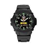 Timebr Combat, Black Case, US Army Dial w/Vietnam Ribbon, PU Strap - US Army - Watches