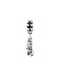 Sterling Silver Chipmunk Holding Nut Dangle Bead Charm