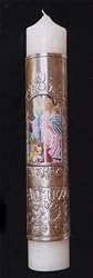 10" Baptism Candle in Spanish - Silver Plated