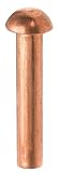 Copper Solid Rivet Round Head 3/32 Shaft Diameter x 3/8 Length