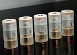 Bluecell 5 PCS AA to C Clear Color Battery Holder Converter Adaptor Case + Bluecell Cable Tie