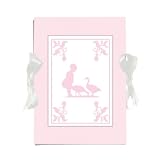 Produkt-Bild: GMM Baby Tauf Album - Scherenschnitt Leporello 15x21cm f&uuml;r 20 Seiten zur Geburt in Seiden Optik, Mini G&auml;stebuch, Tagebuch in rosa