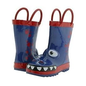 Western Chief Kids Blue Dino Rain Boot