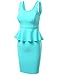 NINEXIS Women's Sleeveless Ponte Peplum Midi Pencil Dress