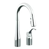 KOHLER K-649-CP Simplice Pull-Down Secondary Sink Faucet, Polished Chrome