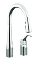 KOHLER K-649-CP Simplice Pull-Down Secondary Sink Faucet, Polished Chrome