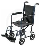 Aluminum Transport Chair - Fixed Arm {Non Removable}, Red, 17, Swingaway Footrests