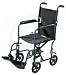 Aluminum Transport Chair - Fixed Arm {Non Removable}, Black, 17", Swingaway Footrests