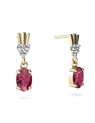 Genuine Pink Tourmaline 14kt Yellow Gold Dangle Drop Earrings