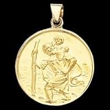 18K Yellow Gold St Christopher Medal