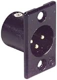 Neutrik NC3MP-B XLR Panel Mount Male Black Gold Contacts