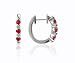 14k White Gold Diamond and Ruby Hoop Earrings