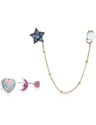 Betsey Johnson "Classic Boost" Star and Moon Stud Earrings 5-Set