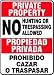 PRIVATE PROPERTY No Hunting or Trespassing Allowed (Bilingual) 14 x 10 Plastic Sign