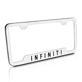 Infiniti Brushed Steel License Plate Frame, Official Licensed by Infiniti