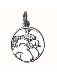 British Jewellery Workshops Silver 11mm pierced Zodiac pendant Aries