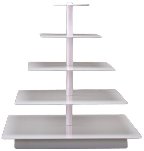 Dress My Cupcake Isabella Banded Cupcake Stand -Square 5 Tiered White