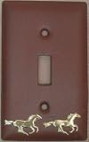 Antique Brown Running Horse Light Switch Plate