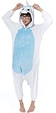WOWcosplay Cosplay Halloween Romper Costume Party Pajamas Unisex Kigurumi Blue Unicorn L
