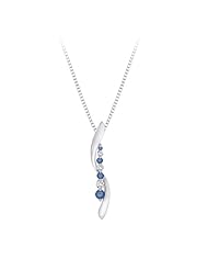 14K White Gold 1/4 ct. Alternating Blue and White Diamond "Journey of Love" Pendant with Chain