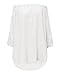 ZANZEA Womens Off Shoulder Summer Blouse Tunic Tops 3/4 Long Sleeve Tie Knot Ladies T-Shirts 01-White X-Large