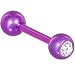 Solid Titanium Double Gem Purple Barbell 5/16-4mm