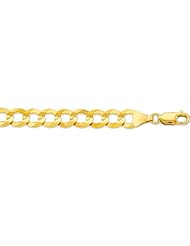 20" 14K Yellow Gold 7.0mm (2/7") Polished Diamond Cut Comfort Curb Chain w/ Lobster Clasp