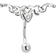Top Mount Cubic Zirconia Tribal Expo Hinged Belly Ring