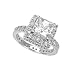 Sterling Silver Solitaire Engagement Ring With Princess Cut Cubic Zirconia in Four Prong Setting