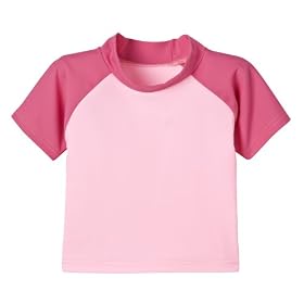 Newborn Infant Toddler Girls' iPlay Rash Guard - Light Pink/Dark Pink