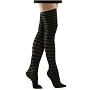 Black and Grey Stripe Solid Opaque Thigh Highs by Foot Traffic