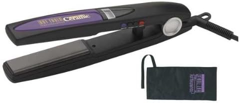 Hot Tools Titanium & Ceramic Digital Flat Hair Iron (1 Inch) with Floating Flexi-Plates and Digital Display, Patented Pulse Technology with Temperatures to 430° F (220° C) & BONUS FREE Heat-Resistant Pouch Included