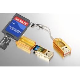 Sandisk MicroSD 2GB (SDSDQ-2048, bulk) &amp; BlueProton USB 2.0 Card Reader Writer (Translucent)