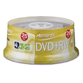 Memorex 4.7 GB 4X DVD+RW - 25-Pack