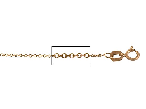 14 kt Pink Gold Cable Chain Necklace 0.7mm 18