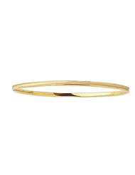 14k Yellow Gold 2.6 mm (7/64 Inch) Grooved Designer Bangle 8"