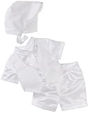 Lauren Madison Baby-boys Infant Cross Dobby Vestie Set With Pleated Satin Boxer Short