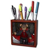 BK Dinky Bears Cartoon Halloween - Little Dracula - Tile Pen Holders-5 inch tile pen holder