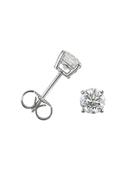 0.60 Carat (ctw) 14K White Gold Round Cut White Diamond Ladies Earrings