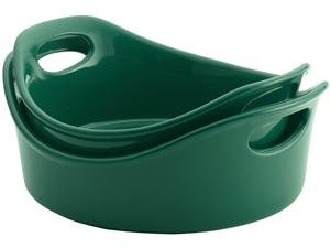 Rachael Ray 2-pc. Round Stoneware Baker Set, Fennel