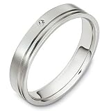 4.5mm 14 Karat White Gold Diamond Wedding Band Ring