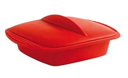 Orka A68910 Silicone Square Steam Cooker 42 Ounce, Red