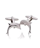 Wild Dolphins Silver Novelty Cufflinks