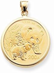 14k Yellow Gold 1/2oz Panda Coin Polished Plain Bezel Mounting