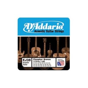 D'addario EJ38 Light Phos Bronze 12 String Set Acoustic Guitar Strings (10-47)