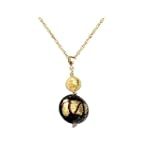 SAVE $100.01 - Mudslide Murano Glass Bead Pendant in 14K Yellow Gold with Chain $69.99