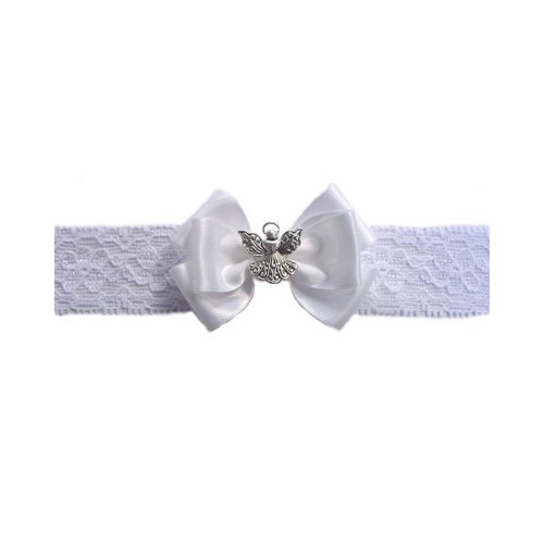 Buy 3 Inch Satin bow on lace band with Silver Angel online at Discounted New and Used prices. Delivered to your door with Off-The-Bookshelf.