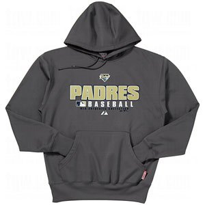 MLB Men's San Diego Padres Property Of Long Sleeve Hooded Fleece Pullover (Pro Granite, XX-Large)
