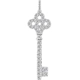 14K White Gold Diamond Crown Key Pendant (0.36ctw - FG Color - SI2 Clarity)