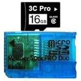 3C Pro 16GB 16G microSD microSDHC Card Class 6 with Memory Stick Pro Duo Ad ....